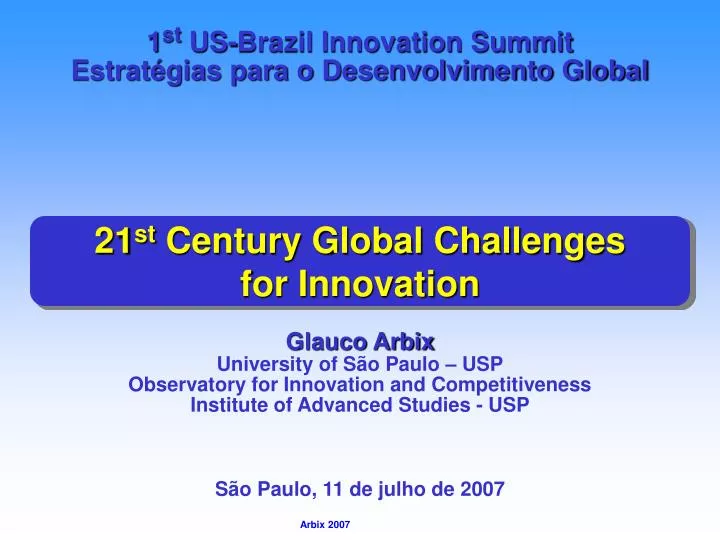 21 st century global challenges for innovation