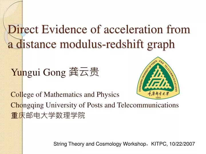 direct evidence of acceleration from a distance modulus redshift graph