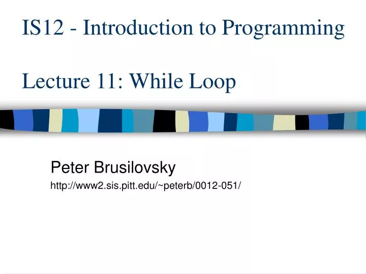 is12 introduction to programming lecture 11 while loop