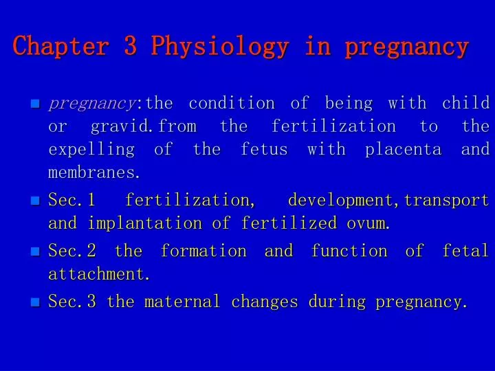 chapter 3 physiology in pregnancy