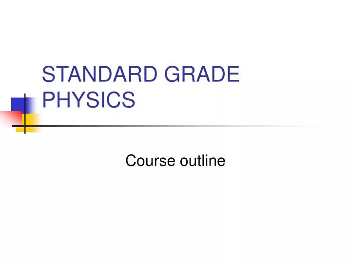 standard grade physics
