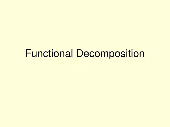 functional decomposition