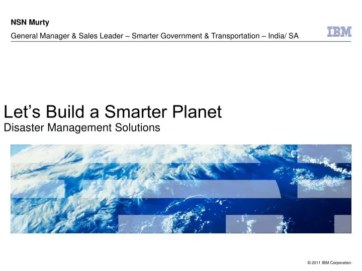 let s build a smarter planet disaster management solutions