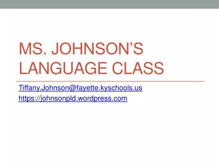 ms johnson s language class
