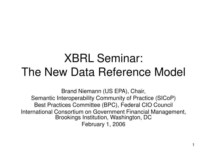 xbrl seminar the new data reference model