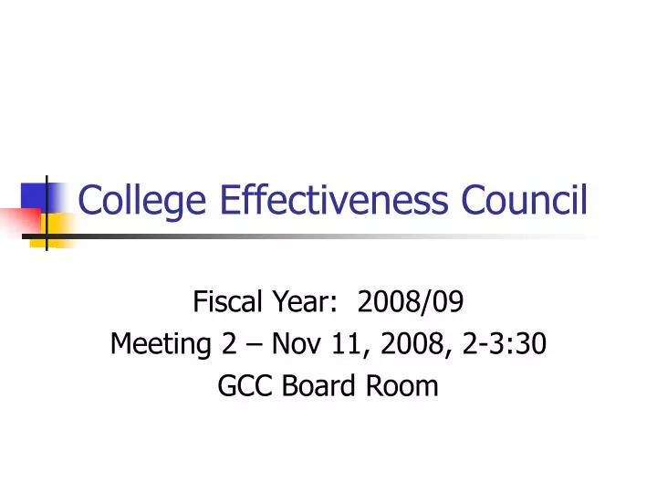 college effectiveness council