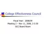 College Effectiveness Council - slide 1