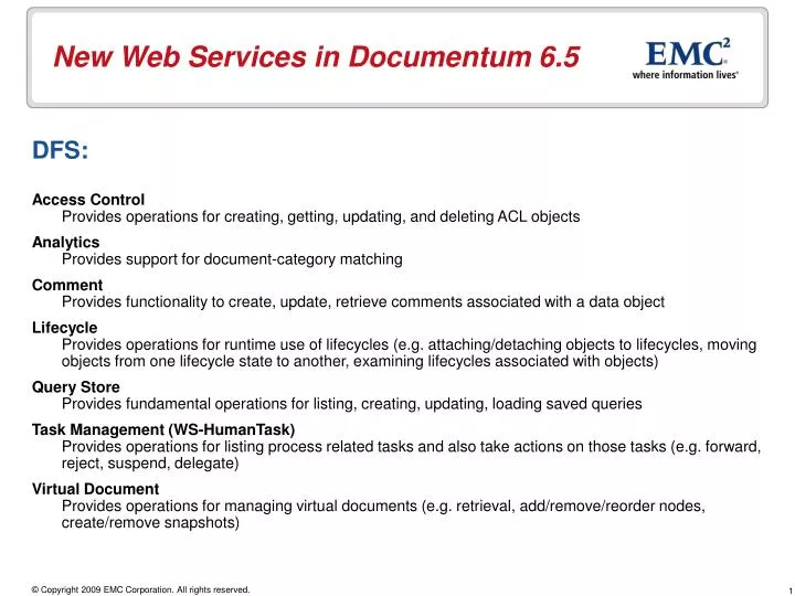 new web services in documentum 6 5
