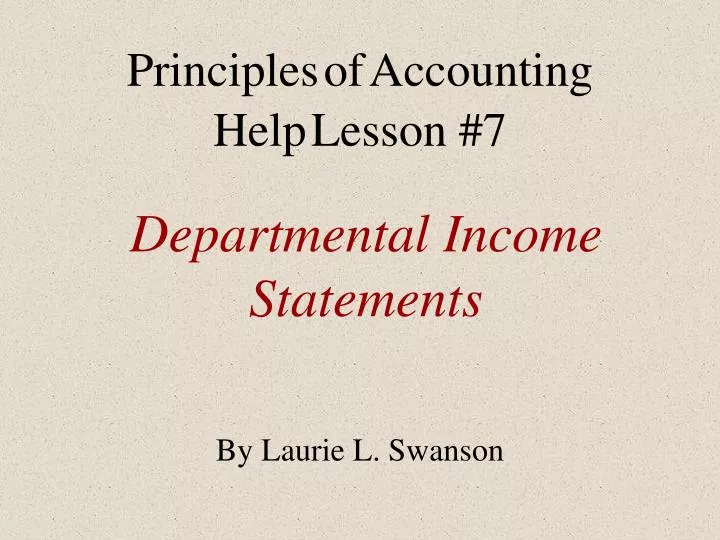 departmental income statements