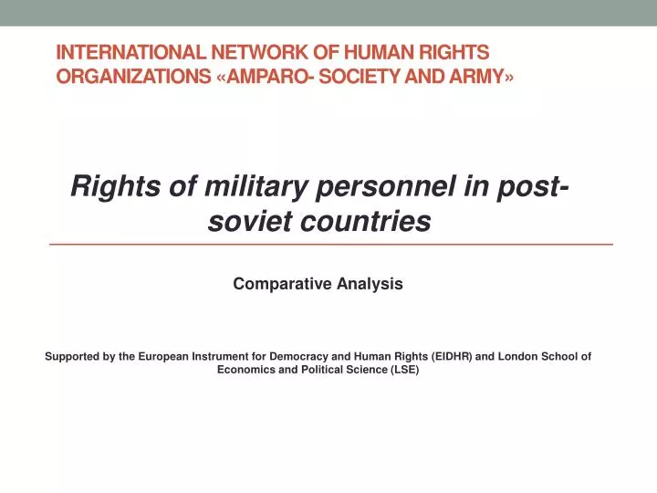international network of human rights organizations amparo society and army