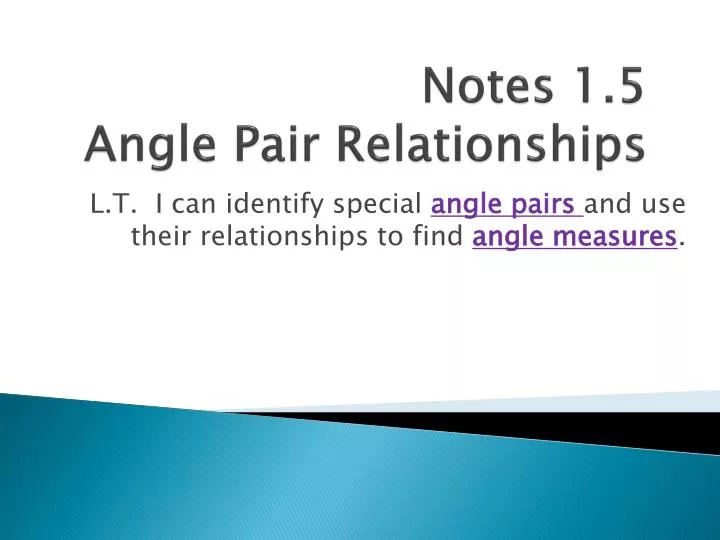 notes 1 5 angle pair relationships