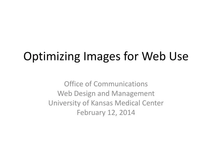 optimizing images for w eb use