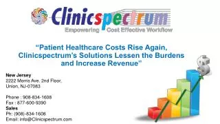 Patient Healthcare Costs Rise Again, ClinicSpectrum’s Soluti
