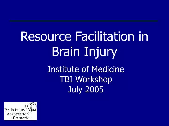 resource facilitation in brain injury