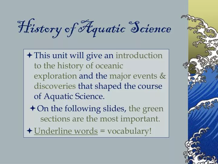 history of aquatic science