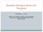 Summer Seminar Series for Teachers - slide 1