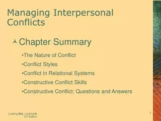 Managing Interpersonal Conflicts