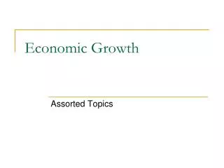 Economic Growth