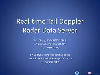 Real-time Tail Doppler Radar Data Server