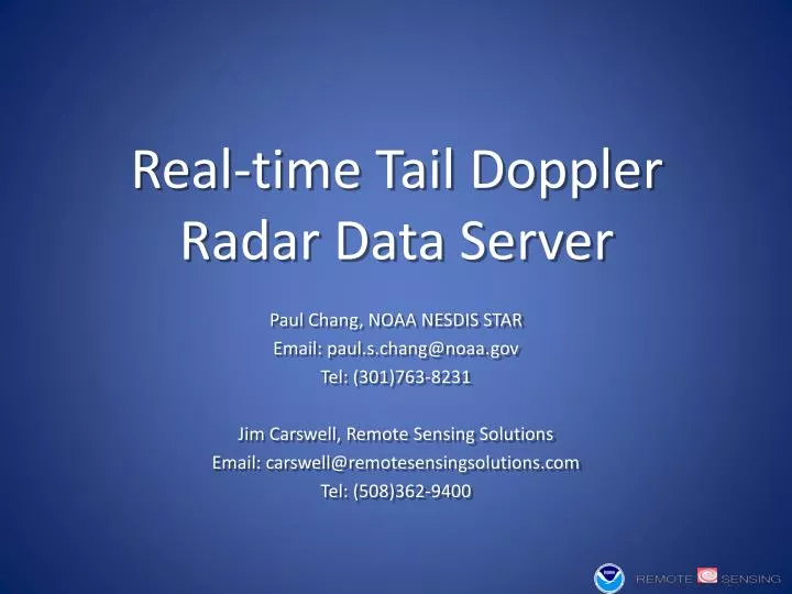 real time tail doppler radar data server