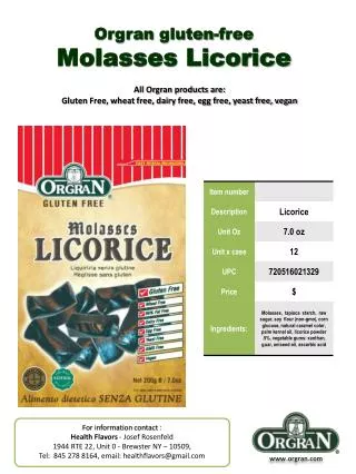 Orgran gluten-free Molasses Licorice
