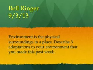 Bell Ringer 9/3/13