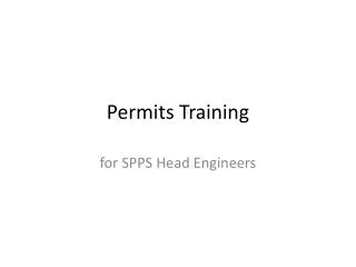 Permits Training