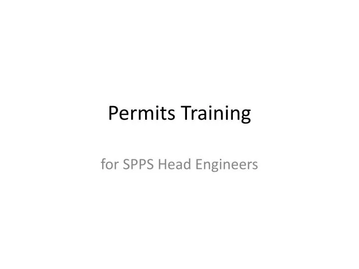 permits training