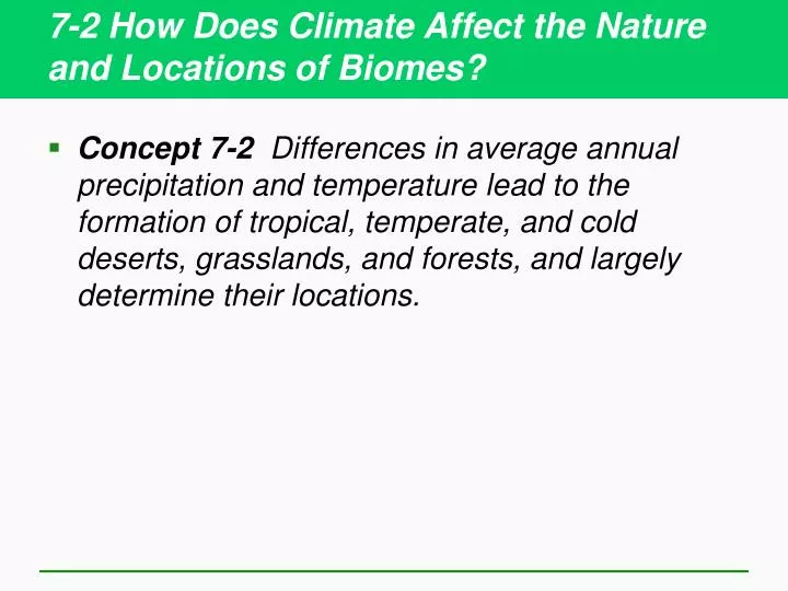 7 2 how does climate affect the nature and locations of biomes