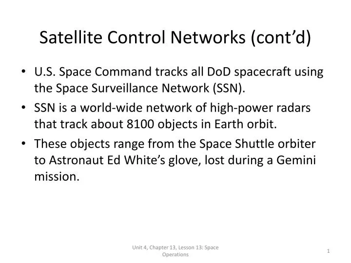 satellite control networks cont d