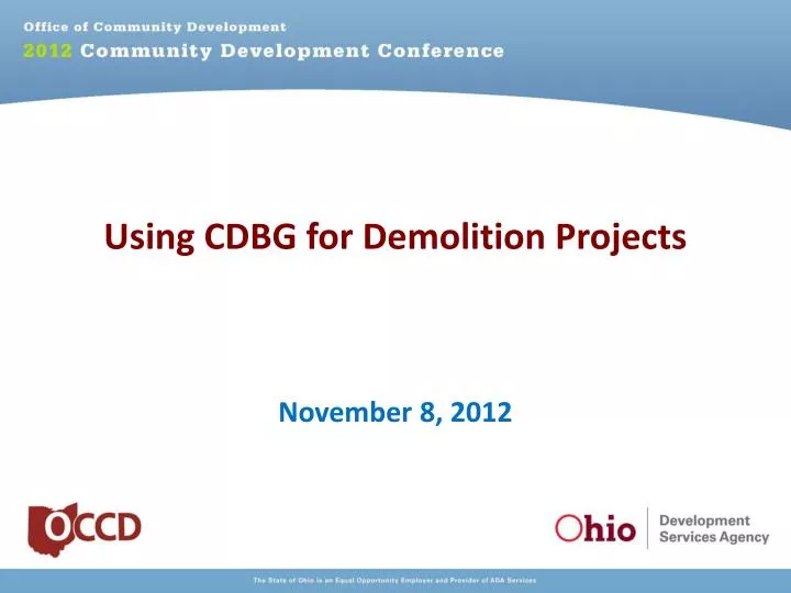 using cdbg for demolition projects