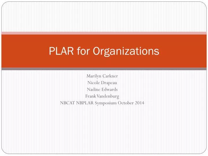 plar for organizations