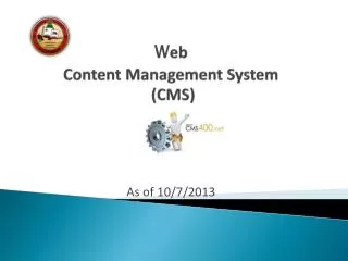 W eb Content Management System (CMS)