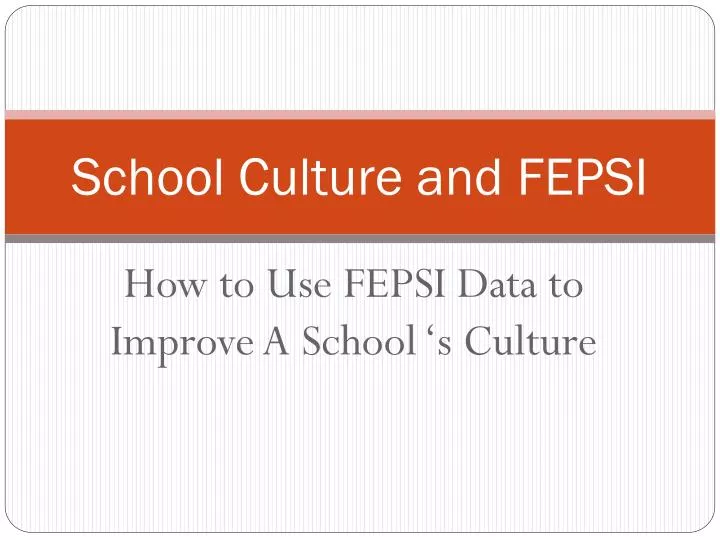 school culture and fepsi