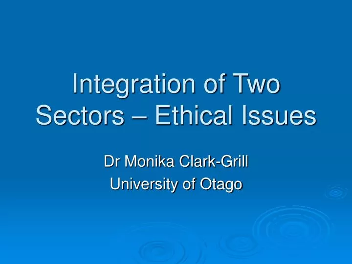 integration of two sectors ethical issues