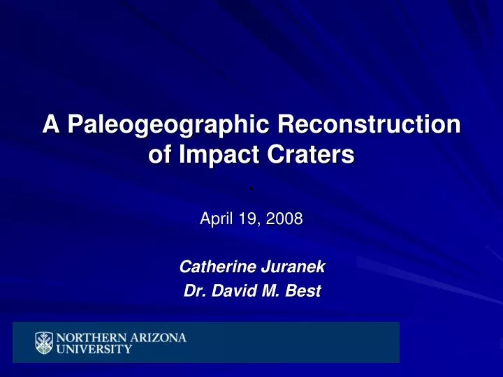 a paleogeographic reconstruction of impact craters