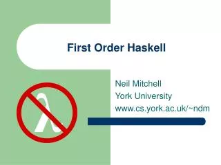 First Order Haskell
