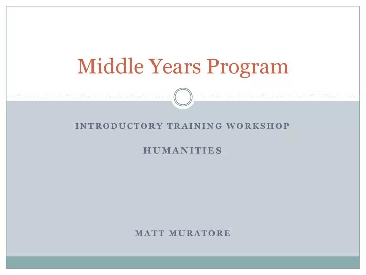 middle years program