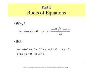 Part 2 Roots of Equations