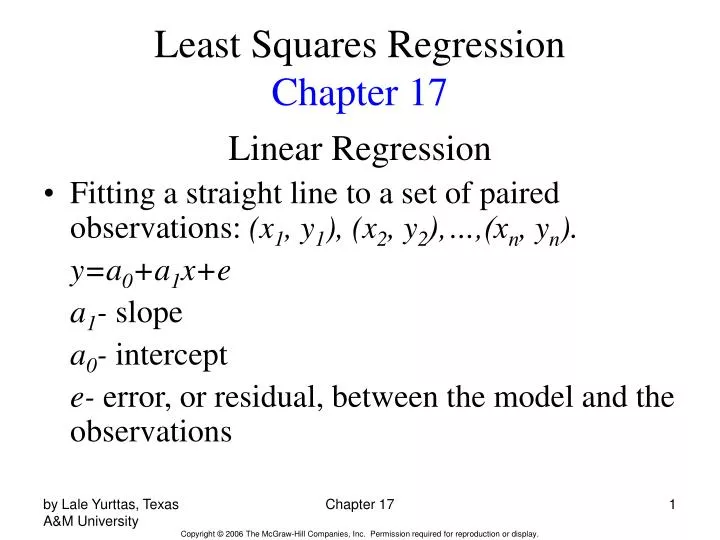 least squares regression chapter 17