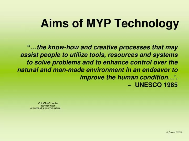 aims of myp technology