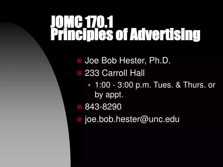 jomc 170 1 principles of advertising