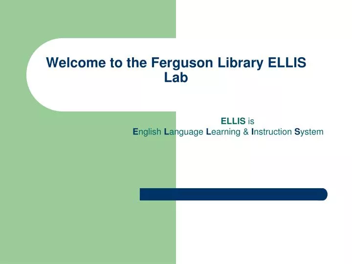 welcome to the ferguson library ellis lab