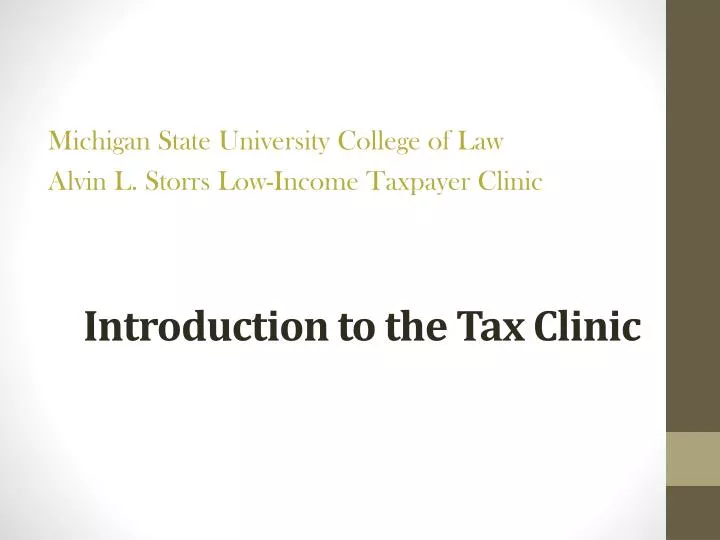 introduction to the tax clinic