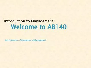 Welcome to AB140