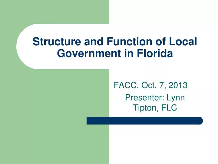 structure and function of local government in florida