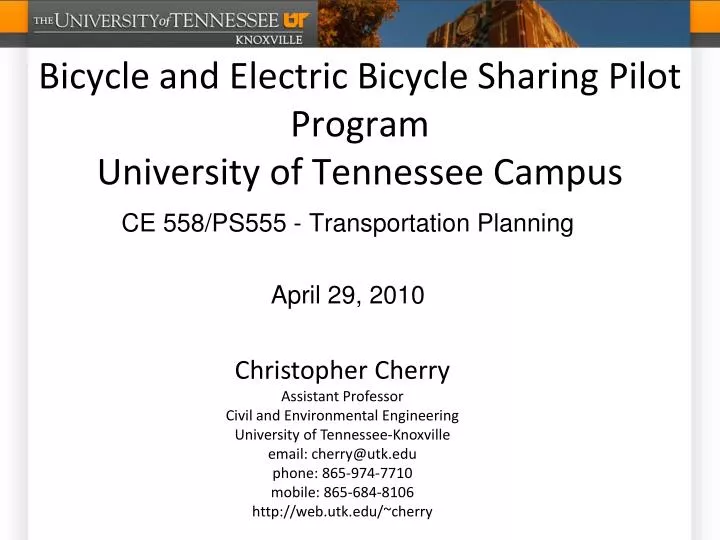 bicycle and electric bicycle sharing pilot program university of tennessee campus