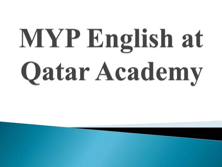 myp english at qatar academy