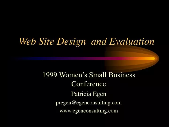 web site design and evaluation
