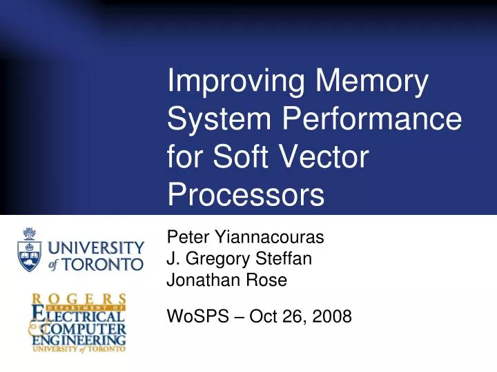 improving memory system performance for soft vector processors